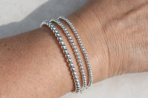 silver beaded bracelet