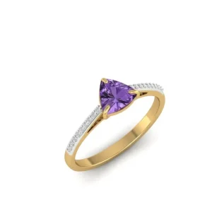 Amethyst gemstones ring