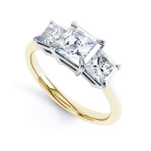 Princess-Cut Three-Stone Ring