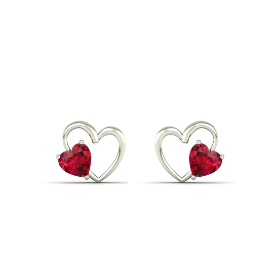 Aliyah Ruby Heart Stud