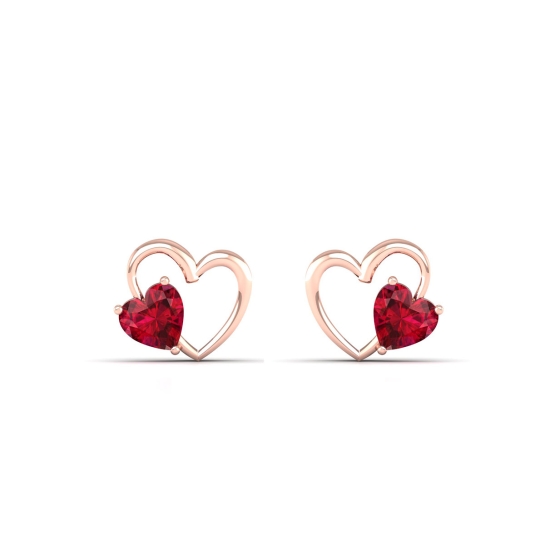 Aliyah Ruby Heart Stud