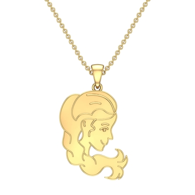 Jason Virgo Yellow Gold Zodiac Pendant Designs For Female