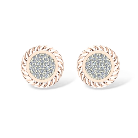 Ami Yellow Gold Stud Earrings