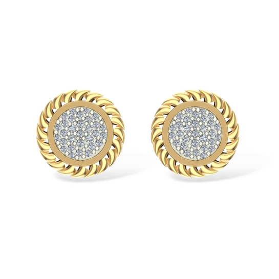 Ami White Gold Stud Earrings