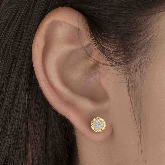 Ami Yellow Gold Stud Earrings