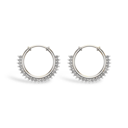 Mahisa White Gold Diamond Hoop Earrings