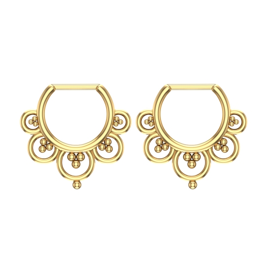 Circular White Gold Hoop Earrings