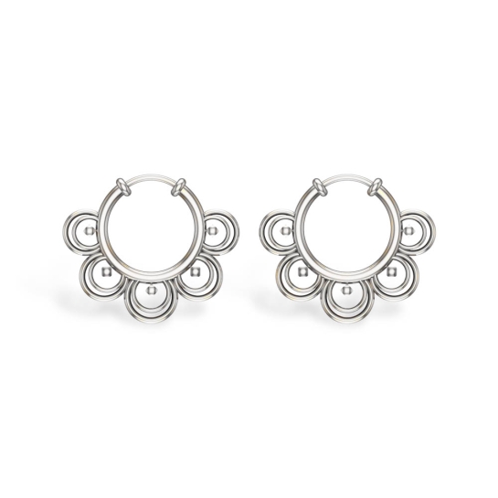 Abrik White Gold Hoop Earrings