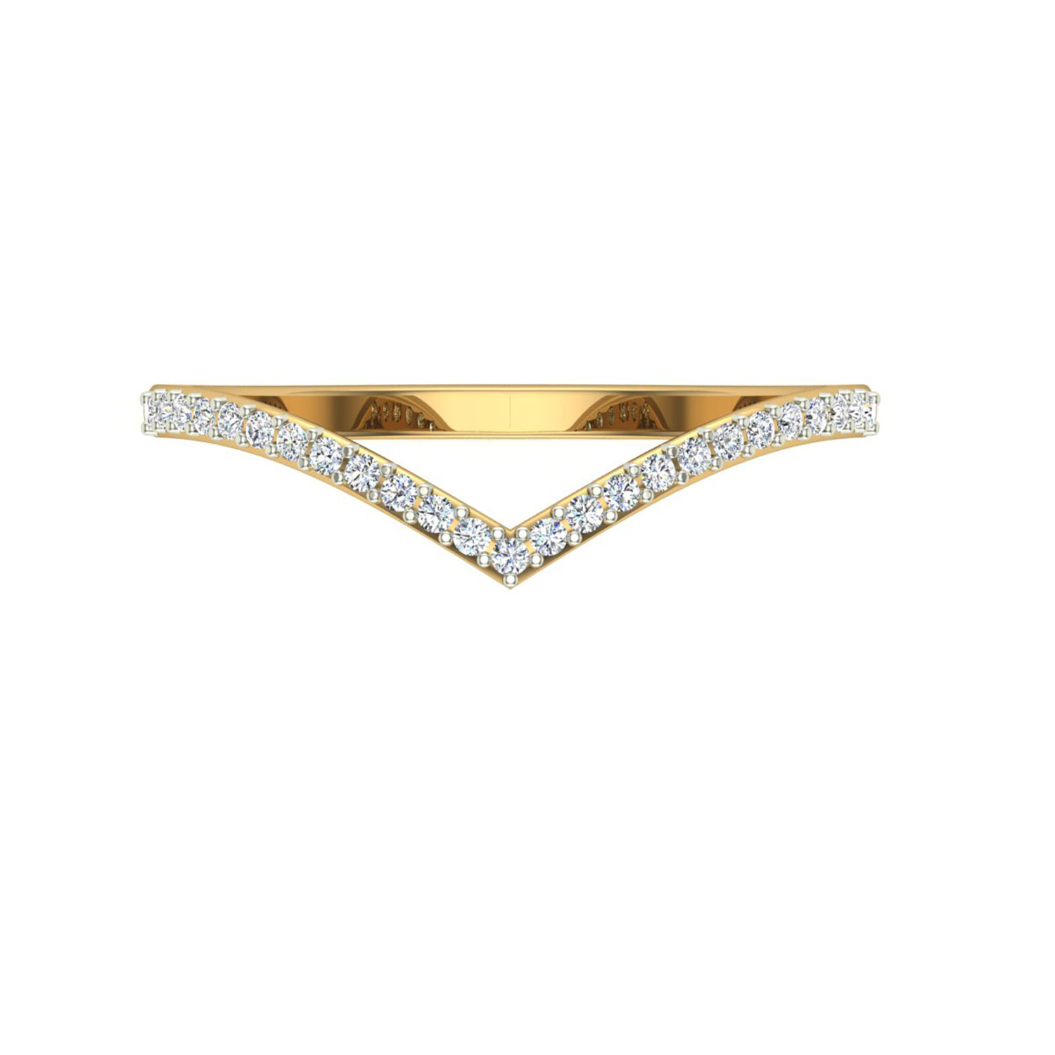 14K Yellow Gold Pave Diamond Uppercase V Initial Ring | Shop 14k Yellow  Gold Classic Rings | Gabriel & Co