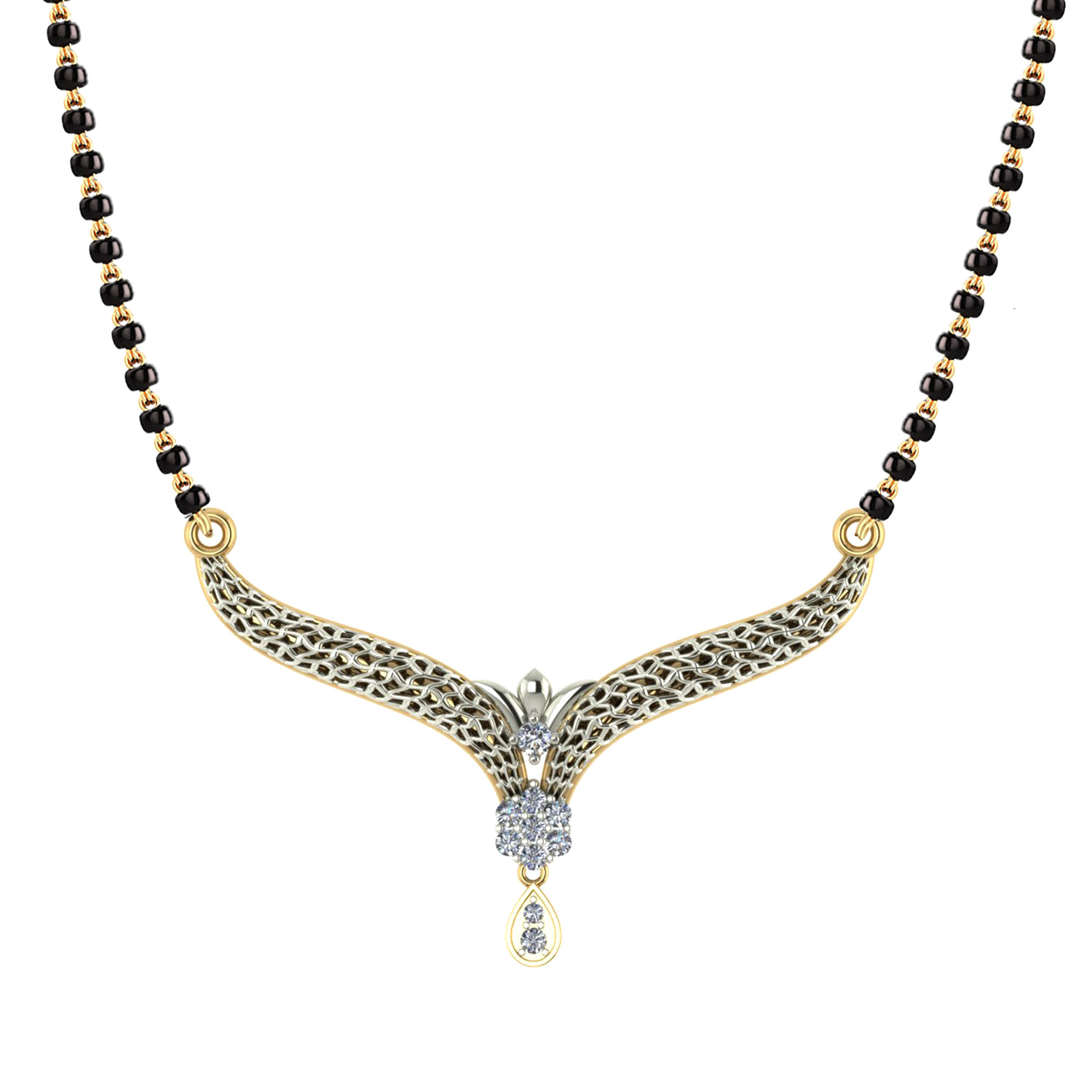 White gold diamond on sale mangalsutra