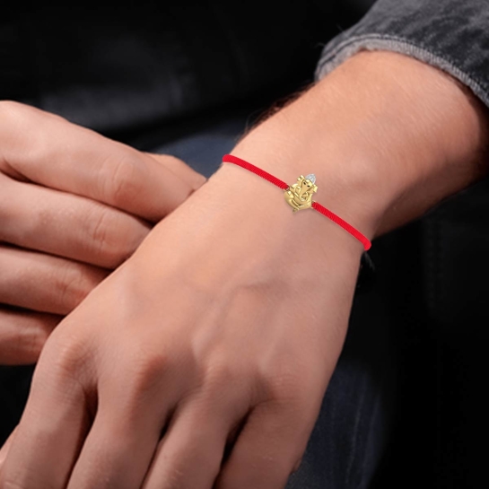 Ganesha Diamond Bracelet Rakhi