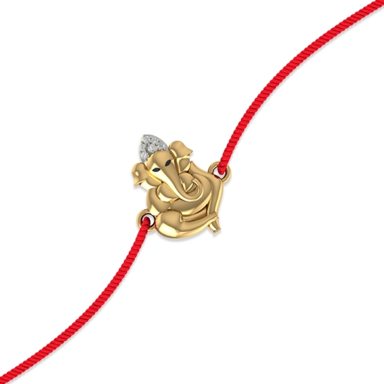 Ganesha Diamond Bracelet Rakhi