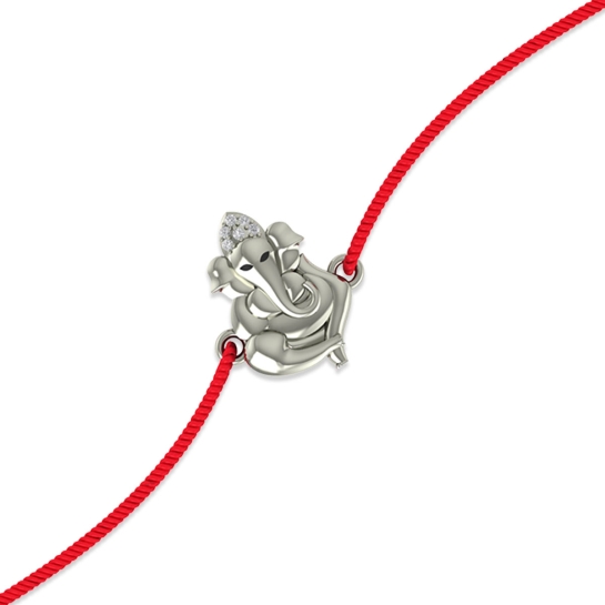 Ganesha Silver Bracelet Rakhi