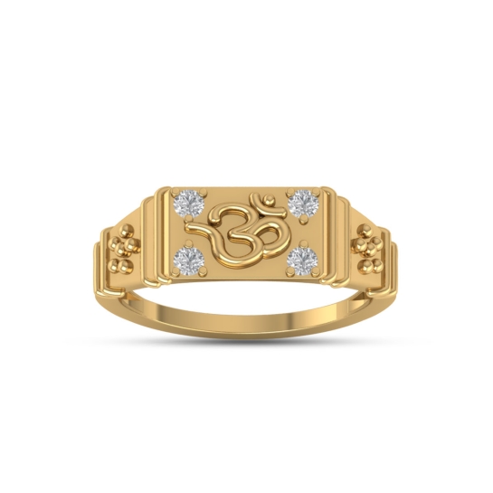 Sangam OM signet Diamond Ring