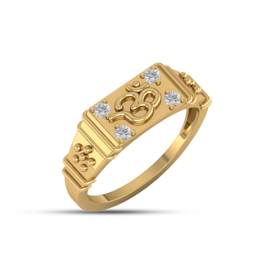 Sangam OM signet Diamond Ring