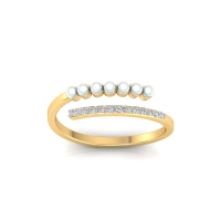 Darshan gold pearl diamond ring