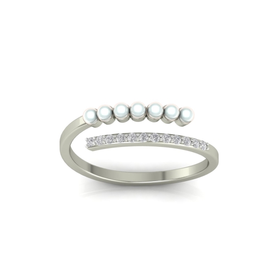 Darshan gold pearl diamond ring