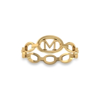 M Alphabet Gold Ring