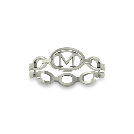 M Alphabet Gold Ring