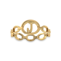 J Alphabet Gold Ring