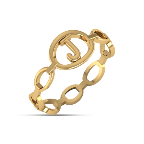 J Alphabet Gold Ring