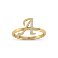 A Alphabet Gold And Diamond Ring