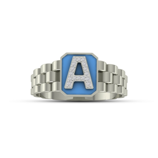 A Alphabet Gold And Diamond Ring For Men