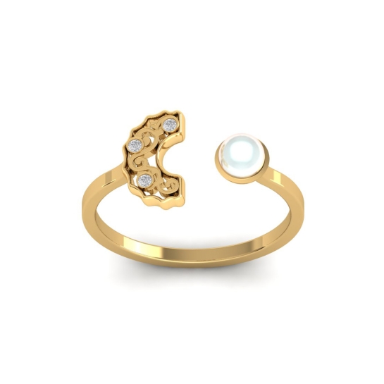 Gopala pearl gold diamond ring