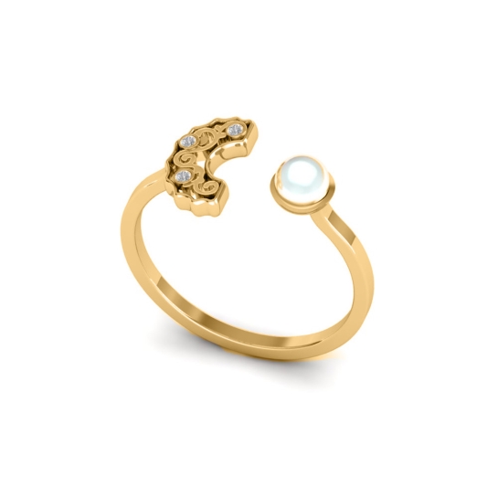 Gopala pearl gold diamond ring