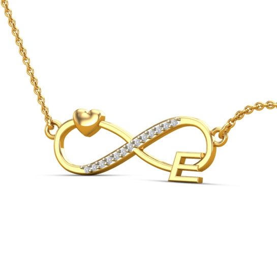 E Alphabet Diamond Pendant