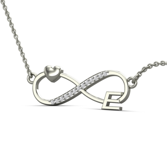 E Alphabet Diamond Pendant