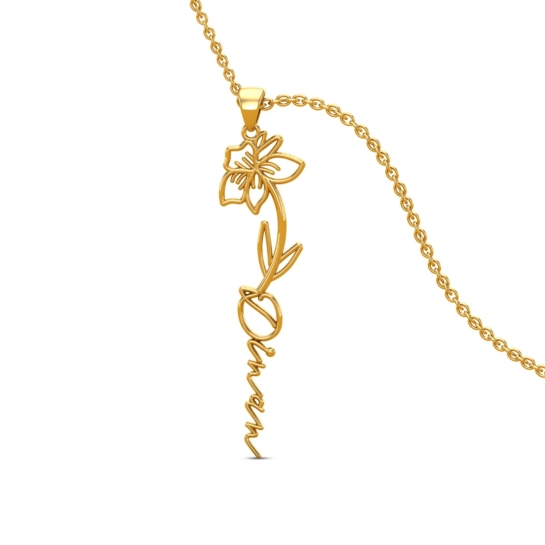 Dinan Name Gold Pendant