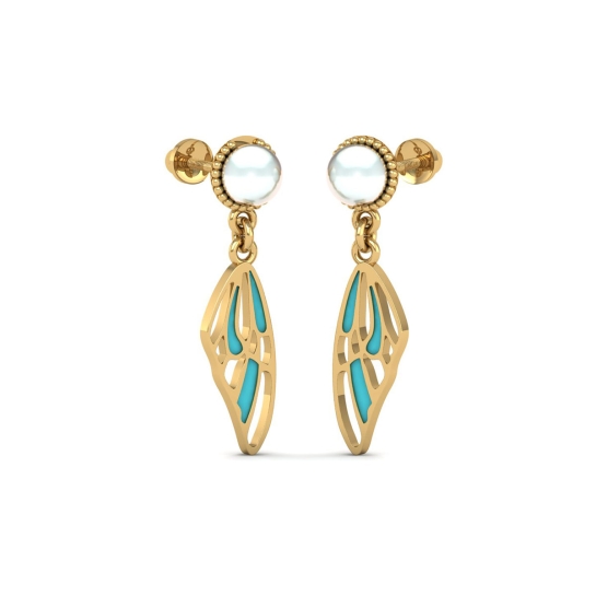 Nidhipati pearl gold drop earrings for daily use