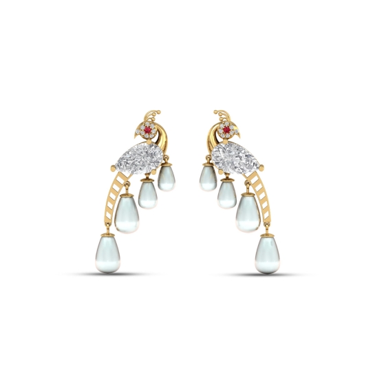 Menaka gold pearl earrings 