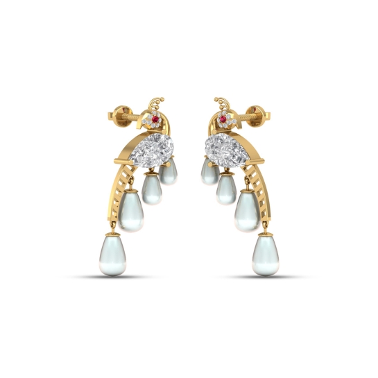 Menaka gold pearl earrings 