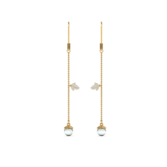 Purak pearl gold diamond earrings