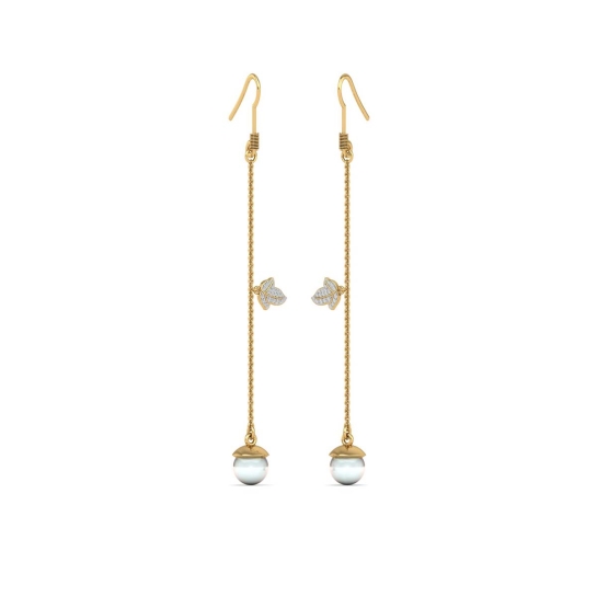 Purak pearl gold diamond earrings