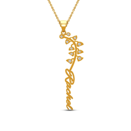 Rachel Name Gold And Diamond Pendant