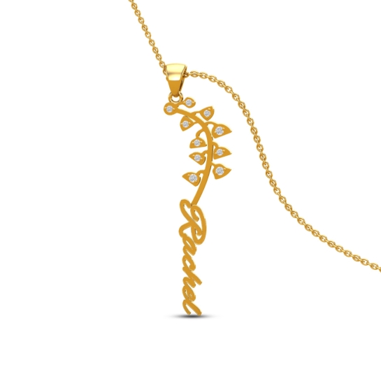 Rachel Name Gold And Diamond Pendant