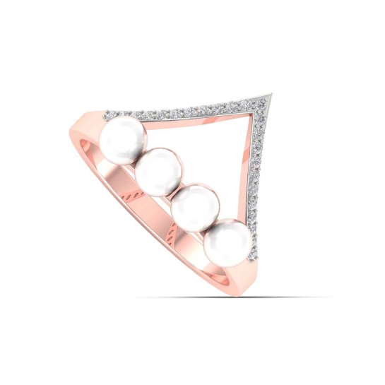 Varunika gold pearl diamond ring