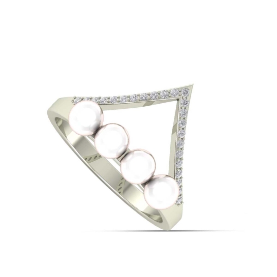 Varunika gold pearl diamond ring