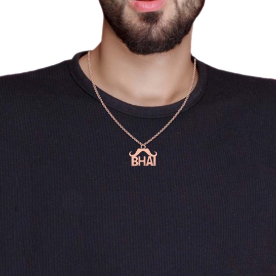 Bhai Name Gold Pendant 