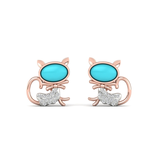 Cat Diamond Earring