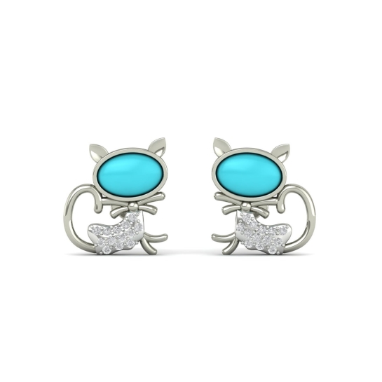 Cat Diamond Earring