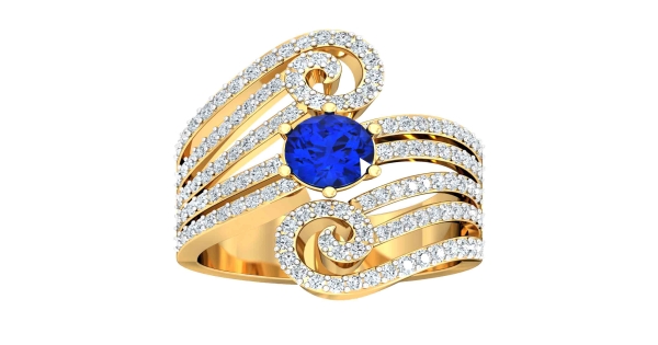 Peacock shaped adjustable gold plated ring in cz -