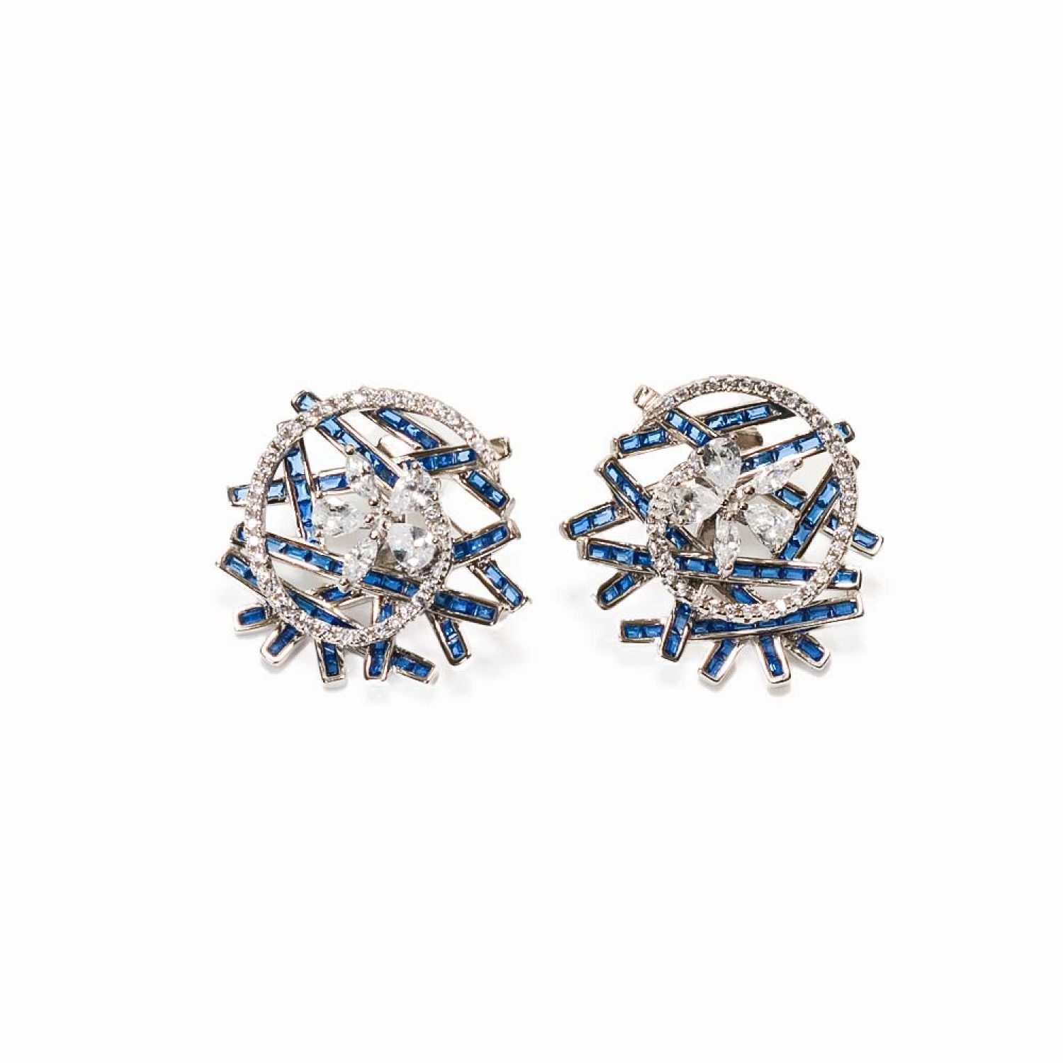 Buy Silver Plated Gemstone Handcrafted Work Floral Earrings by Palace of  Silver Online at Aza Fashions.