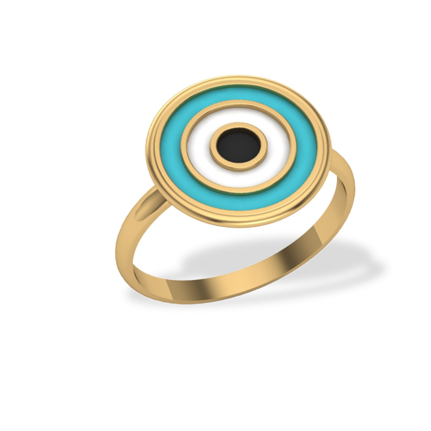 Blue Enamel Gold Ring – Gleem & Co