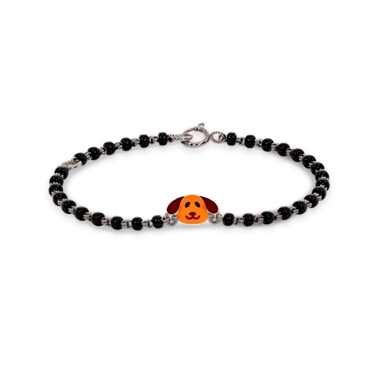 Cute Puppy 18k Rose Gold Enamel Kid Nazaria Bracelet