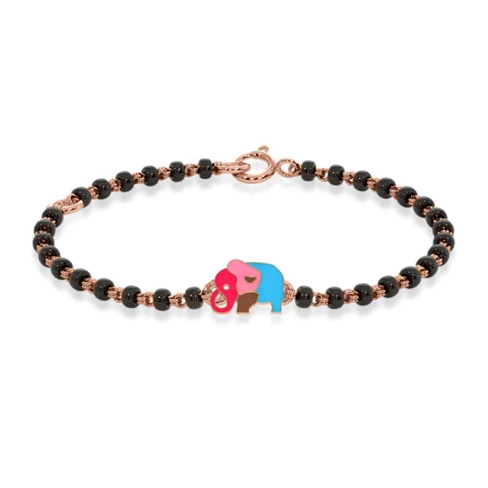 Elephant 18k Rose Gold Enamel Kid Nazaria Bracelet