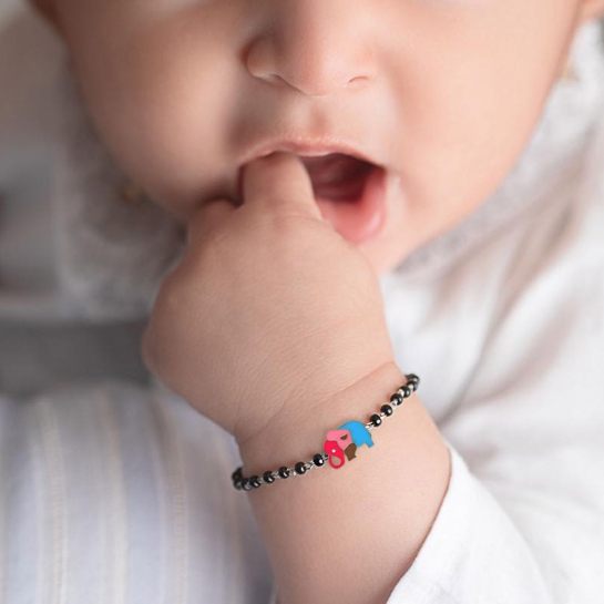 Elephant 18k Rose Gold Enamel Kid Nazaria Bracelet